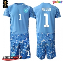 Niemcy Manuel Neuer #1 Bramkarskie Koszulka Wyjazdowa dzieci MŚ 2026 Krótki Rękaw (+ krótkie spodenki)